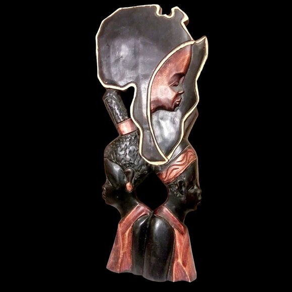 Vintage African Sculptural Wall Hanging , Home Decor, African Wood Carving, Art - Picture 14 of 16